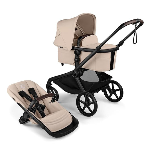 Bugaboo Kangaroo All-Terrain Single-to-Double Tandem Stroller for Infant and Toddler, for Up to Three Kids, XL Wheels, One-Hand Operation, Large Bassinet, XL Underseat Storage (Desert Taupe)