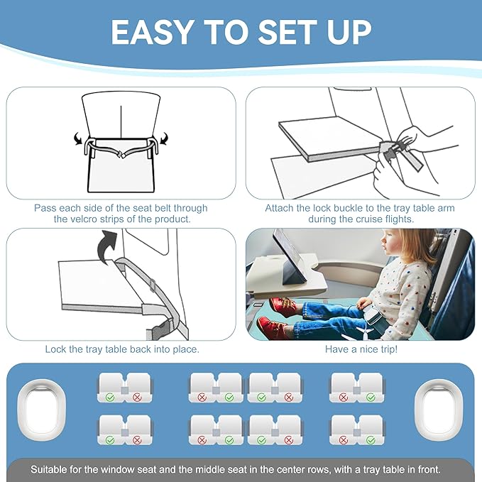 Toddler Airplane Bed, Portable Airplane Seat Extender for Kids, Durable Oxford Cloth – Waterproof and Easy to Clean, Flight Accessories for Toddlers Aged 1–4, Carry-On Compatible, Green