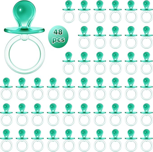 Jetec 48 Pieces 2.5 Inch Acrylic Baby Pacifiers Gender Reveal Party Decorations for DIY Baby Shower Birthday Party Favors(Green)