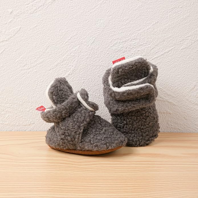 Sawimlgy Newborn Infant Baby Girl Boy Cotton Booties Stay On Sock Slippers Soft Bedroom Shoes Non-Skid Ankle Boots With Grippers Toddler Crib Warm Shoe First Walker Birthday Shower