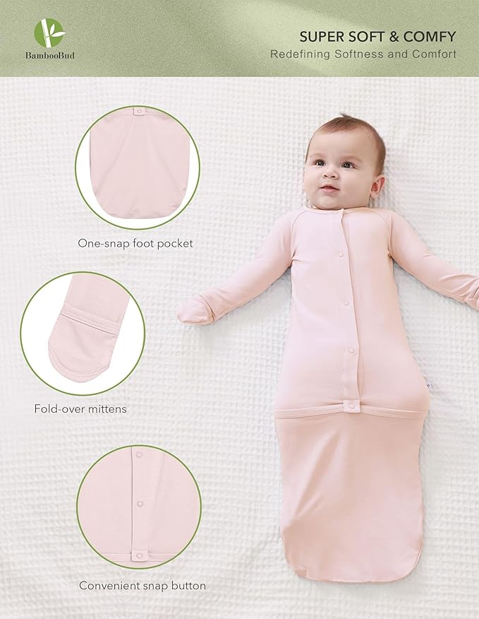 Baby Nightgowns Sleeper Gown Newborn Long Sleeve Pajama Gowns Unisex Viscose from Bamboo Infant Sleepwear