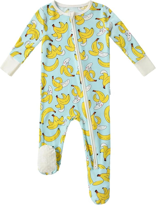 Baby Boys Girls Romper-Viscose Made from Bamboo, Long Sleeve Jumpsuits Soft Footless Rompers, Unisex