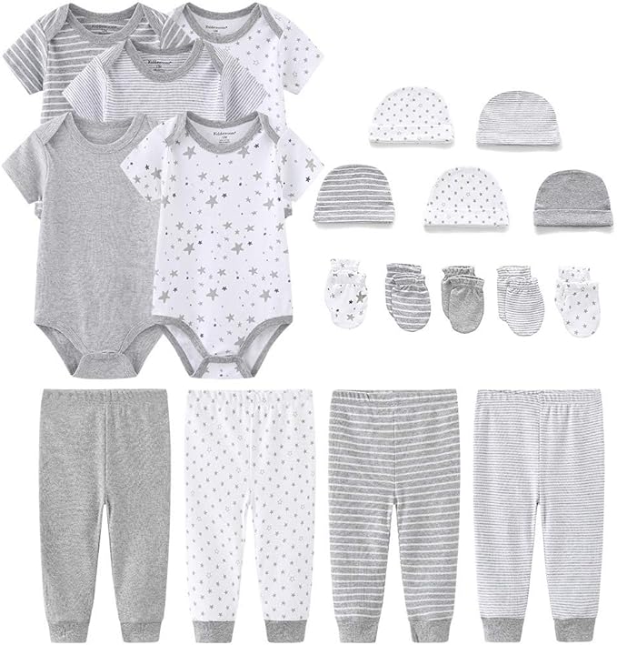 Kiddiezoom Newborn Baby Girl Boy Clothes Baby Outfits Pants Bodysuits Gifts Set Layette Set 0-3 Months