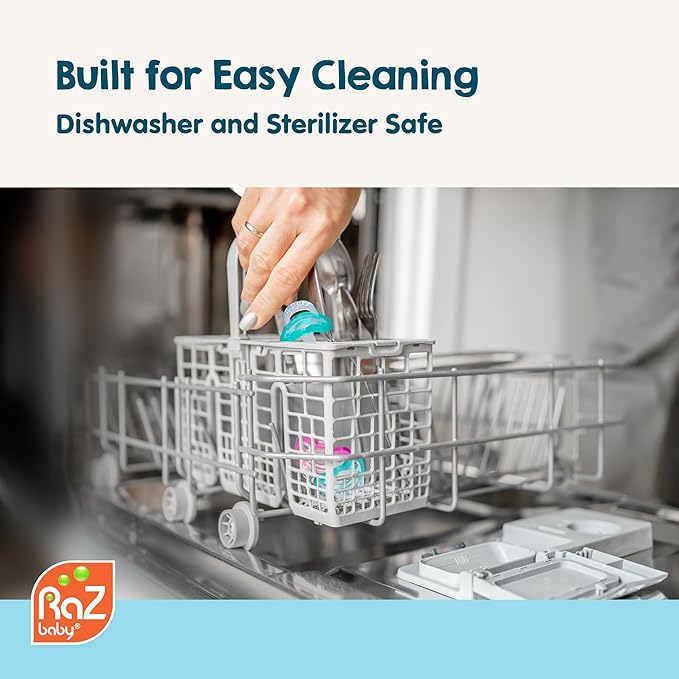 RaZbaby Jollypop Pacifier for Newborns & Up, USA Made, Natural Shaped Orthodontic Binky, Lovingly Shared in NICUs & Hospitals Worldwide, Medical-Grade 100% BPA-Free - 0-3 Months, 2 Pack - Blue