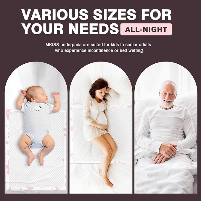 MKISS Heavy Duty Incontinence Underpads, 36" x 44", 20 Count-Super Absorbent Disposable Bed Pads, Tear-Resistant Chucks Pads for Adults, Kids, Elderly and Home Care