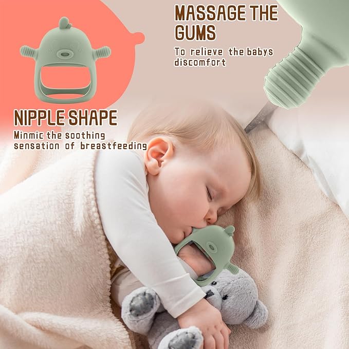 Baby Fruit Feeder Pacifier - 3 Pack | 1 Baby Food Feeder & 1 Baby Teether & 1 Baby Popsicle Molds | Breastmilk Popsicle Molds | Baby Teething Toys | Baby Fruit Food Feeder Pacifier Babies (Pea Green)