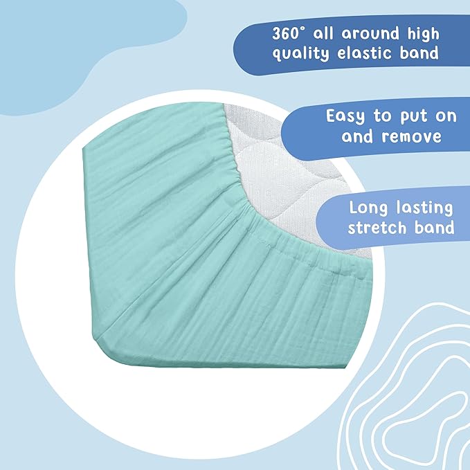 Hugs & Llamas | 100% Organic Cotton Muslin Fitted Sheet | Premium Baby Crib Sheets for Boys & Girls - Neutral