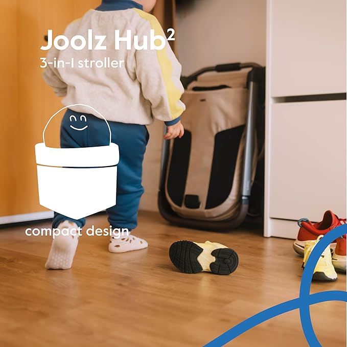 Joolz Hub2 Compact Baby Stroller for City Use (Below 20lbs) - Full-Size Single-to-Double System with Reversible Toddler Seat, One-Hand Fold, XL Basket, All-Terrain Wheels, UPF50+ Canopy - Sandy Taupe