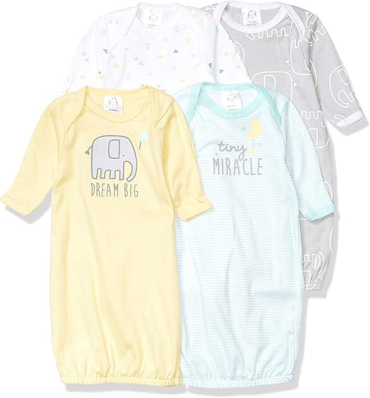 Gerber unisex-baby Baby Boy and Girls 4-pack Sleeper Gown