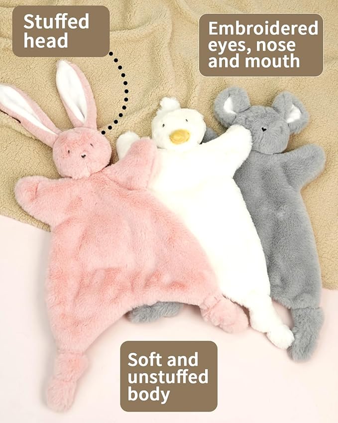 Lovey Soft Toy, 12-Inches, Gray Mouse, Stuffed Animals for Babies, Security Blanket Toy Infants 0-6 Months, Snuggle Toy Baby Girl & Boy, Nursery Soft for Newborns