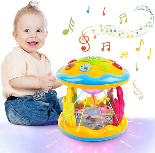 Baby Toys 6 to 12 Months Ocean Projector Baby Light Up Toys Musical Tummy Time Infant Toys 3-6 6-12 12-18 Months 6 7 8 9 Month One Year Old Birthday Gifts Boys Girls