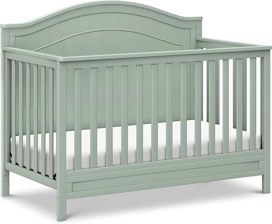 daVinci Charlie 4-in-1 Convertible Crib - GREENGUARD Gold Certified - Converts from Baby Crib to Toddler Bed, Daybed, and Full-Size Bed Effortlessly - 4 Adjustable Heights - Wooden Light Sage Baby Bed