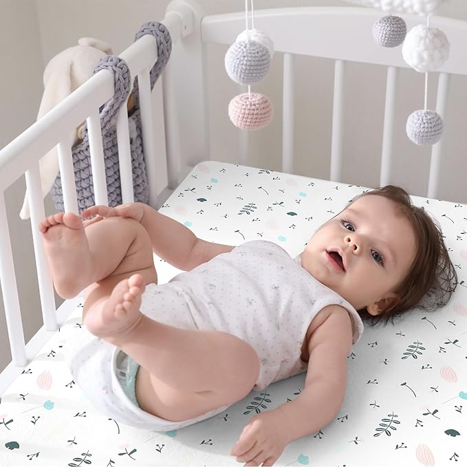 Pack n Play Fitted Sheet. 2 Piece Mini Crib Sheet. Elastic Playard Sheet. Portable Sheet Set. Compatible with Graco Pack n Play. (Leaves & Deer)
