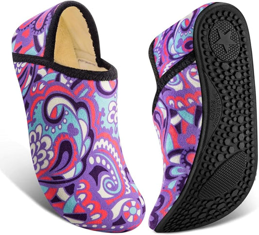 ATHMILE House Slippers for Women Men Indoor Barefoot Slippers Socks Furry Slip on House Shoes Cozy Comfy for Home Bedroom Travel Yoga