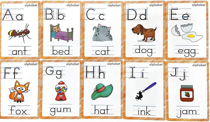 26 Alphabet Flash Cards for Kids | 26 Letters Flash Cards Perfect for Preschool to Kindergarten, Teacher/Autism Therapists Tools