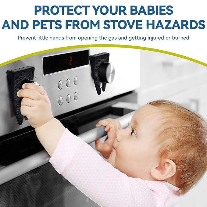 Stove Knob Safety Covers Baby Proof, Gas Stove Knob Covers for Child Safety, (5Pack)