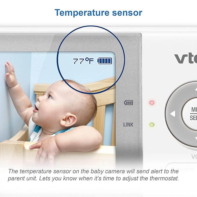 VTech VM923 Baby Monitor, 2.8” Screen, Pan-Tilt-Zoom, 1000ft Long Range, Night Vision, 2-Way Audio, Temperature Sensor, Lullabies, Secure Transmission No WiFi