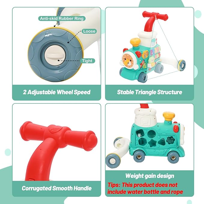 3 in 1 Baby Walker Activity Center Learning Fist-Step Push Toys, Sit-to-Stand Learning Walker Early Educational with Music Panel for Infant Toddler 6+ Months