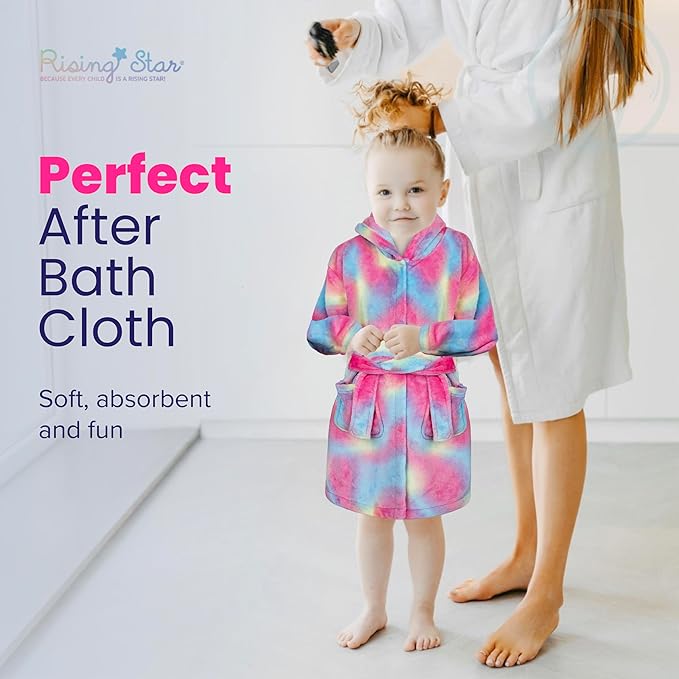 Rising Star Baby Toddler Robe Or Kids Robe for Girls and Boys - Kids & Baby Bath Robe Spa Set with Washcloth or Slippers