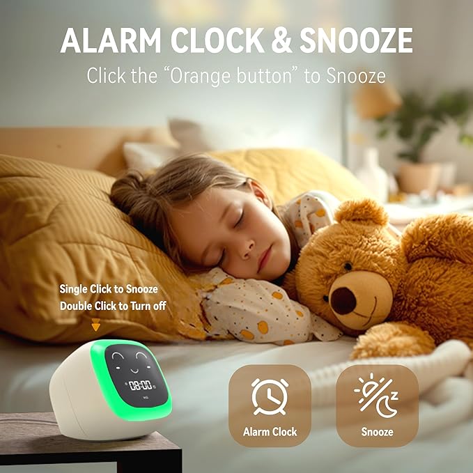 OK to Wake Alarm Clock for Kids, Toddler Sleep Training Clock with Sound Machine, Kids' Night Light, Digital Alarm Clock for Boys' and Girls' Bedrooms