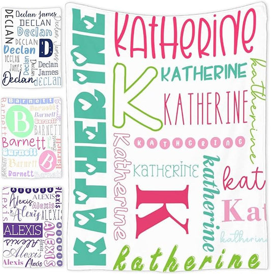 Personalized Baby Blanket for Girls and Boys,Super Soft Custom Baby Blanket with Name,Customized Swaddle Blankets Throw for Newborn,Infant,Toddlers