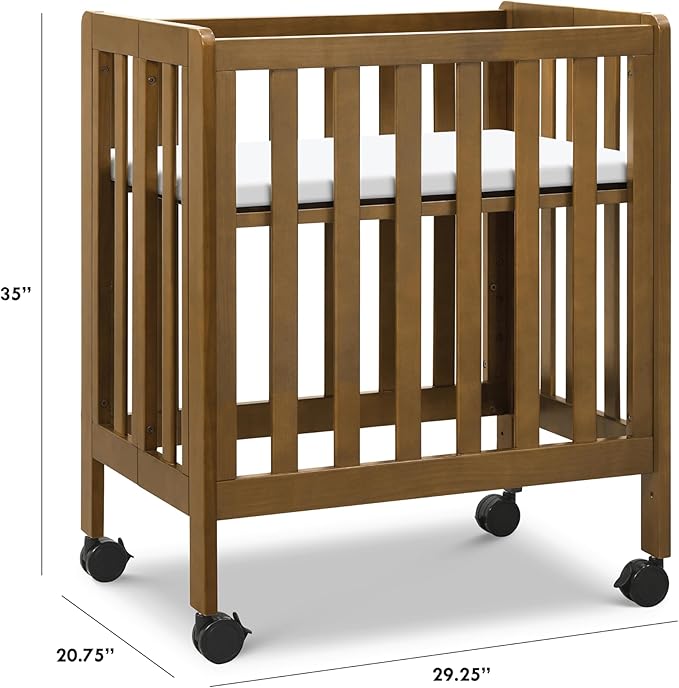 Carter's by DaVinci Colby Grow 6-in-1 Convertible Crib - Converts to Portable Bassinet, Full-Size Baby Crib w/Removable Wheels, Toddler Bed, Junior, Full-Size Bed - GREENGUARD Gold Certified - Walnut