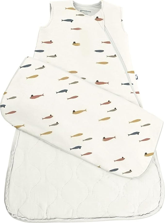GUNAMUNA günamüna Unisex Baby, Toddler Wearable Blanket, Sleeping Bag Bamboo Rayon, Sleep Sack with Diaper Zipper, 2.6 TOG