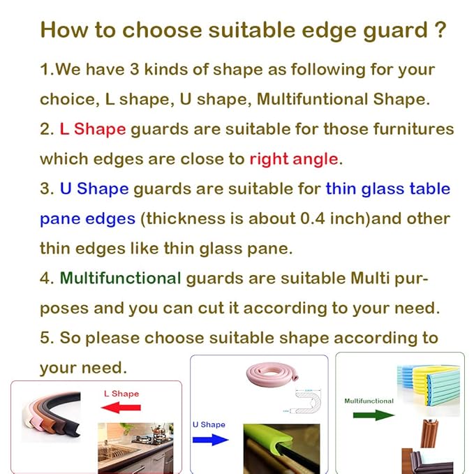 M2cbridge L Shape Extra Thick Furniture Table Edge Protectors Foam Baby Safety Bumper Guard 6.5 Ft (Yellow)