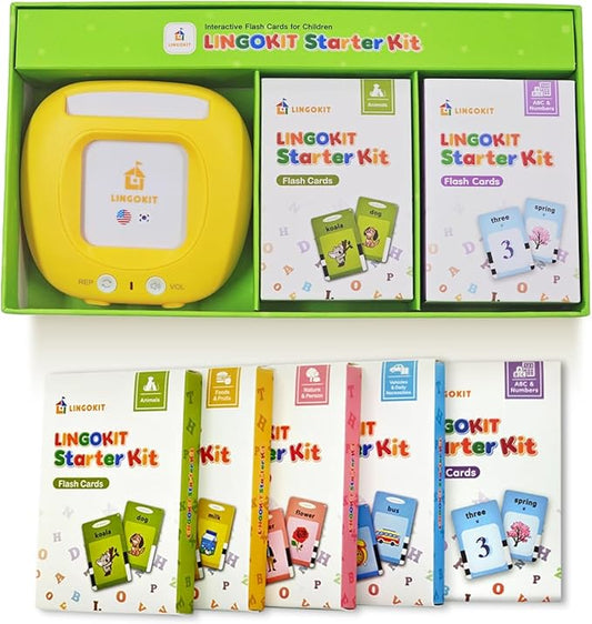 Premium Korean-English Bilingual Talking Flashcards | Educational Toy for Toddlers, Boys & Girls | Language Learning Tool with Clear Pronunciation & Sound Effects