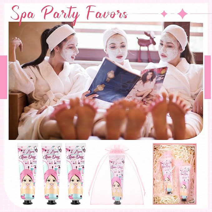 48 Sets Spa Party Supplies for Women Hand Cream Bulk Spa Birthday Party Favors Bachelorette Supplies for Girls Travel Size Lotion with Organza Bags