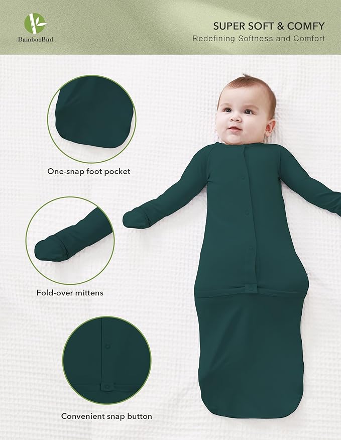Baby Nightgowns Sleeper Gown Newborn Long Sleeve Pajama Gowns Unisex Viscose from Bamboo Infant Sleepwear