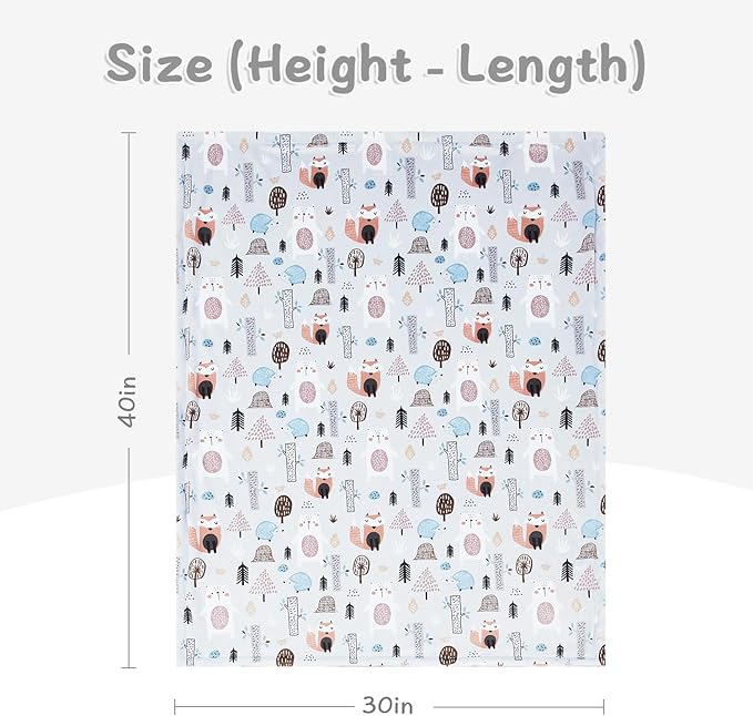 QSTEHEML Baby Blankets for Boys,Super Soft Double Layer Sherpa Blanket Neutral,Baby Gifts Plush Mink Blanket with Furry Binding and Back,Newborn Blankets for Crib(Fox,30 * 40inch)