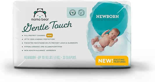 Amazon Brand - Mama Bear Gentle Touch Diapers, Size Newborn, 30 Count