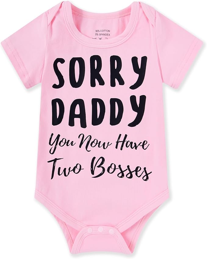 Funnycokid Baby Boys Girls Bodysuit Funny Newborn Romper Short Sleeve Infant Neutral Outfits Jumpsuit 0-12 Months
