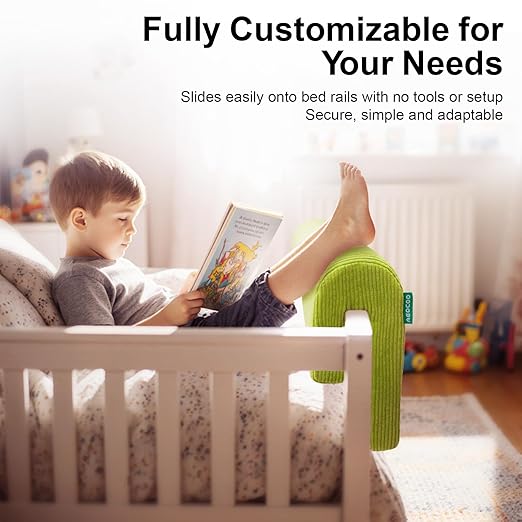 Bed Rail Bumpers Protector, Hospital Bed Rails Padding, Loft Beds and Bunk Beds Bumpers Protector, Premium Soft Memory Foam - Anti-Bump | Fall Prevention, Size 27.6 x 5.5 x 11.8 Inches, Green