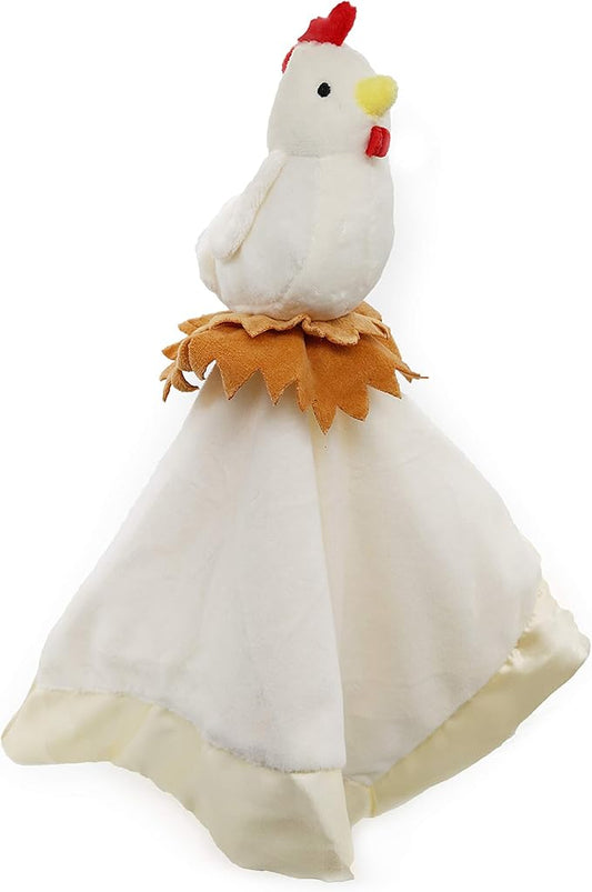 Chicken Lovey Blanket for Baby | Large 20" x 20" Baby Lovey for Girls or Boys | Cute Chicken Security Blanket for Babies and Toddlers
