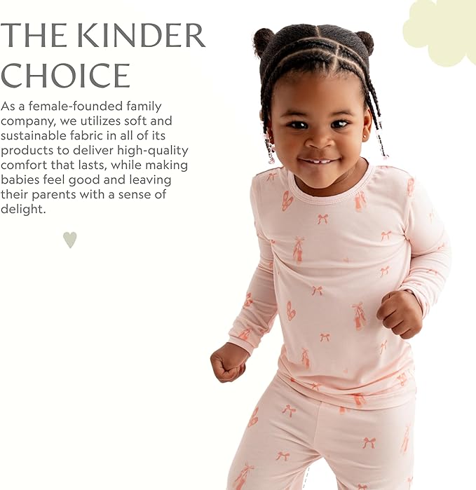 Toddler Pajamas – 95% Bamboo Viscose, 5% Spandex – Soft, Breathable Long-Sleeve Pajama Set for Kids, Sleepwear, Imported
