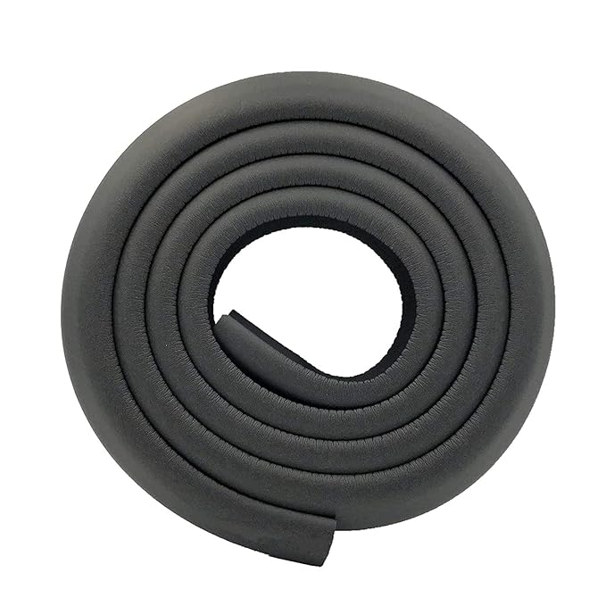 M2cbridge L Shape Extra Thick Furniture Table Edge Protectors Foam Baby Safety Bumper Guard 6.5 Ft (Black (6.5ft x 2))