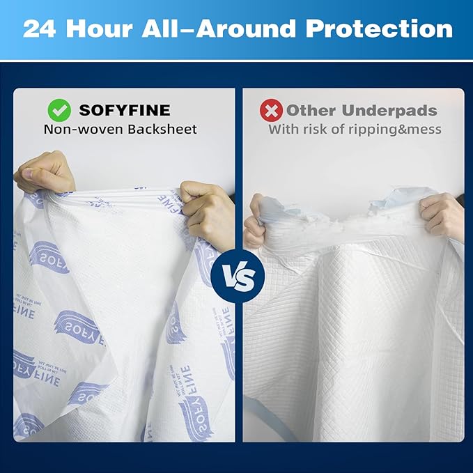 135 Gram Heavy Duty Chucks 36"x36" Disposable Tear Resistant Adult Incontinence Bed Pads,XXL Extra Large Thicken Puppy Pee Pad,10X Super Absorbency 360 Lb Transfer[20 Pads]