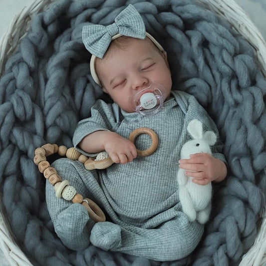 SCOM Realistic Reborn Baby Dolls - 18 Inch Real Life Baby Girl, Lifelike Doll with Anatomically Correct, Newborn Baby with Full Body Vinyl for Kids Age 3+ Gift