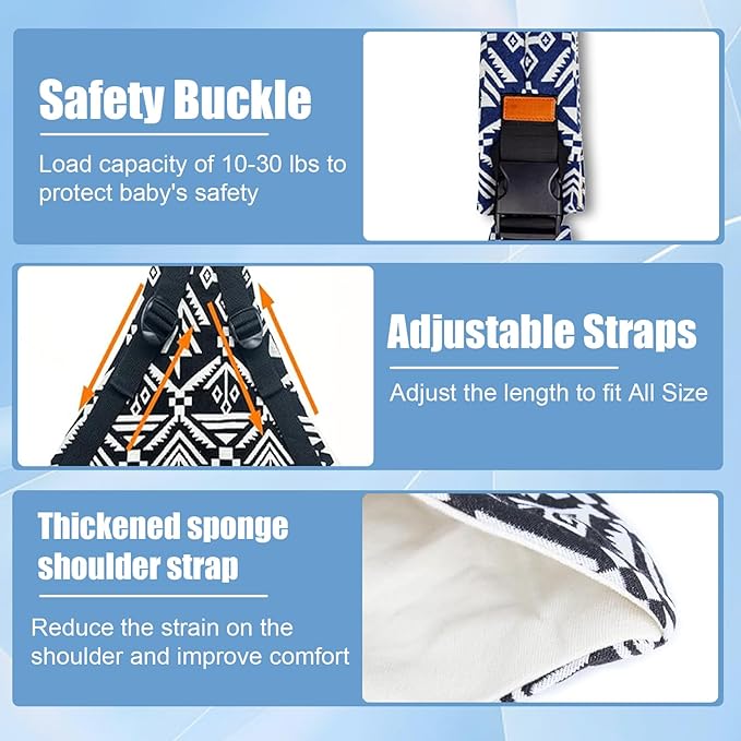 Baby Sling Carrier 2025 Baby Carrier Newborn to Toddler Sling Lightweight Baby Carrier Sling with Adjustable Straps Toddler Carrier Baby Wrap Sling for 10-30 lbs(Gray)