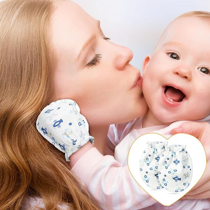 Geyoga 40 Pairs Newborn Baby Mittens No Scratch Mittens Soft Elastic Infant Baby Gloves for 0-6 Months