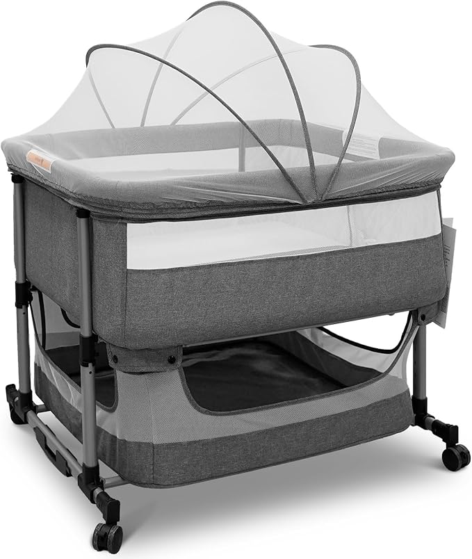 Mosquito Net for Twin Bassinets to Keep Pets & Bugs Out for Baby, Two-Way Zipper, Breathable Mesh, Portable with Storage Bag