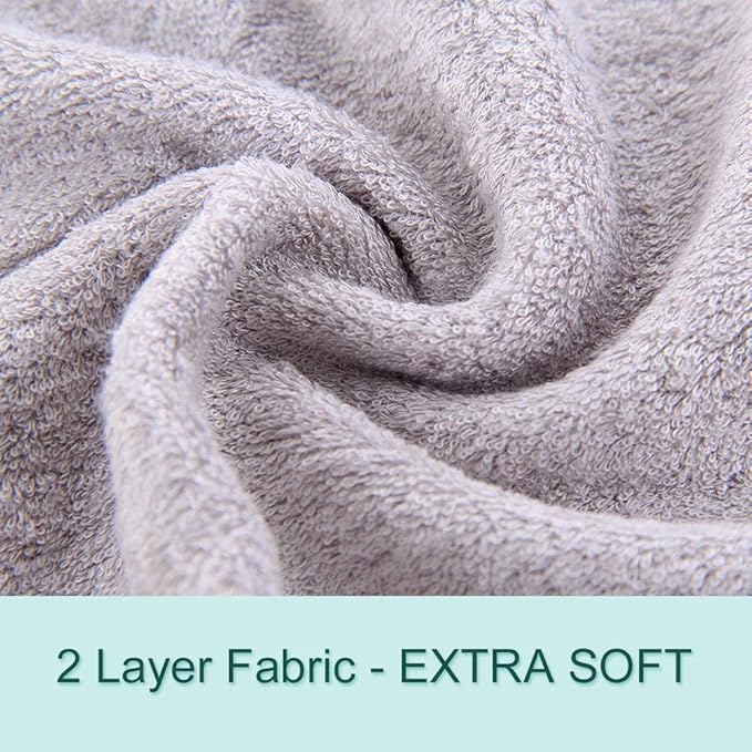 HIPHOP PANDA Hooded Towel - Rayon Made from Bamboo, Bath Towel with Bear Ears for Newborn, Babie, Toddler, Infant - Absorbent Large Baby Towel - Hippo, 37.5 x 37.5 Inch