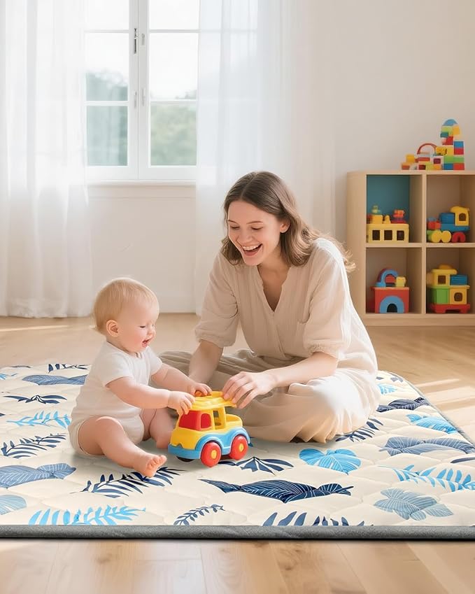 Baby Play Mat 71"x59", Non-Slip Baby Mat for Floor, Soft Thicker Playpen Mat, Portable Playmat, Crawling Mat for Babies, Toddlers & Infants to Play and Learn
