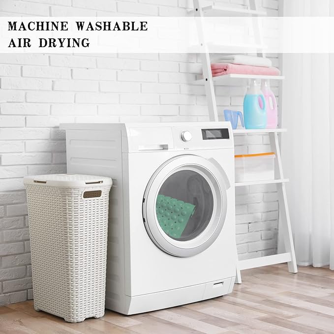 Linoows Bathtub and Shower Mats, Extra Long Non-Slip Bath Tub Mat 39 x 16 Inch, Machine Washable Bathmat with Suction Cups & Drain Holes for Bathroom Floor, Pale Green