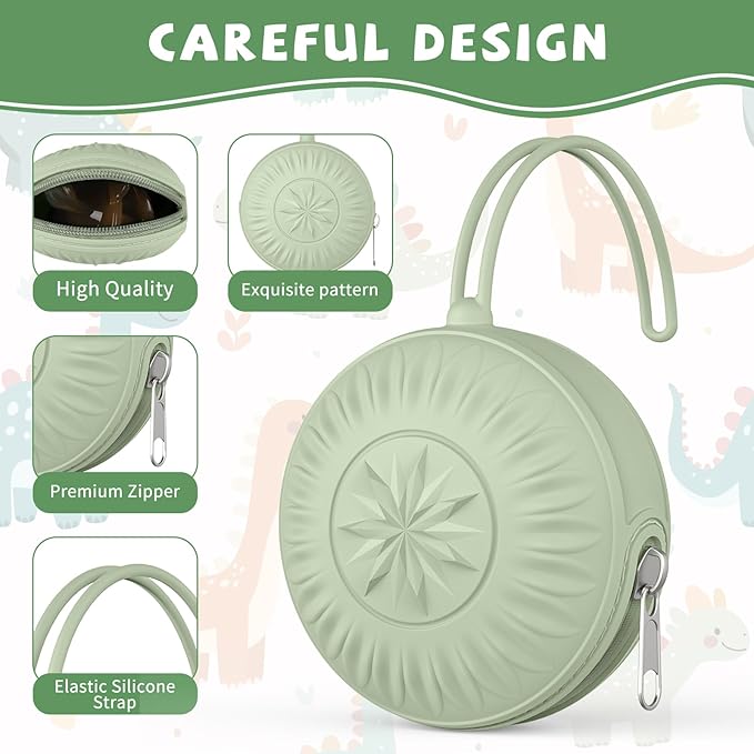 senbowe 2 Pack Silicone Pacifier Holder Case, Newborn Baby Portable Silicone Pacifier Case Cover Pouch for Diaper Bag