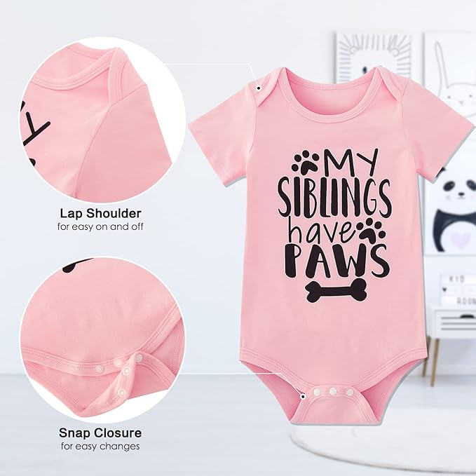 Funnycokid Baby Boys Girls Bodysuit Funny Newborn Romper Short Sleeve Infant Neutral Outfits Jumpsuit 0-12 Months