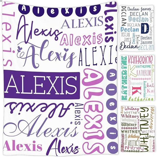 Personalized Baby Blanket for Girls and Boys,Super Soft Custom Baby Blanket with Name,Customized Swaddle Blankets Throw for Newborn,Infant,Toddlers