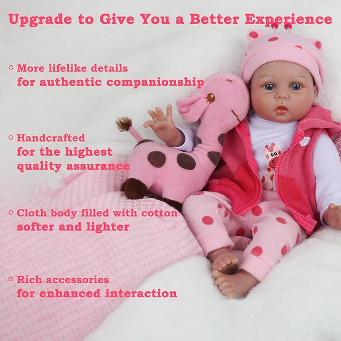 CHAREX Reborn Baby Dolls - 22 inches Realistic Newborn Soft Vinyl Baby Dolls Toy for Kids Age 3+
